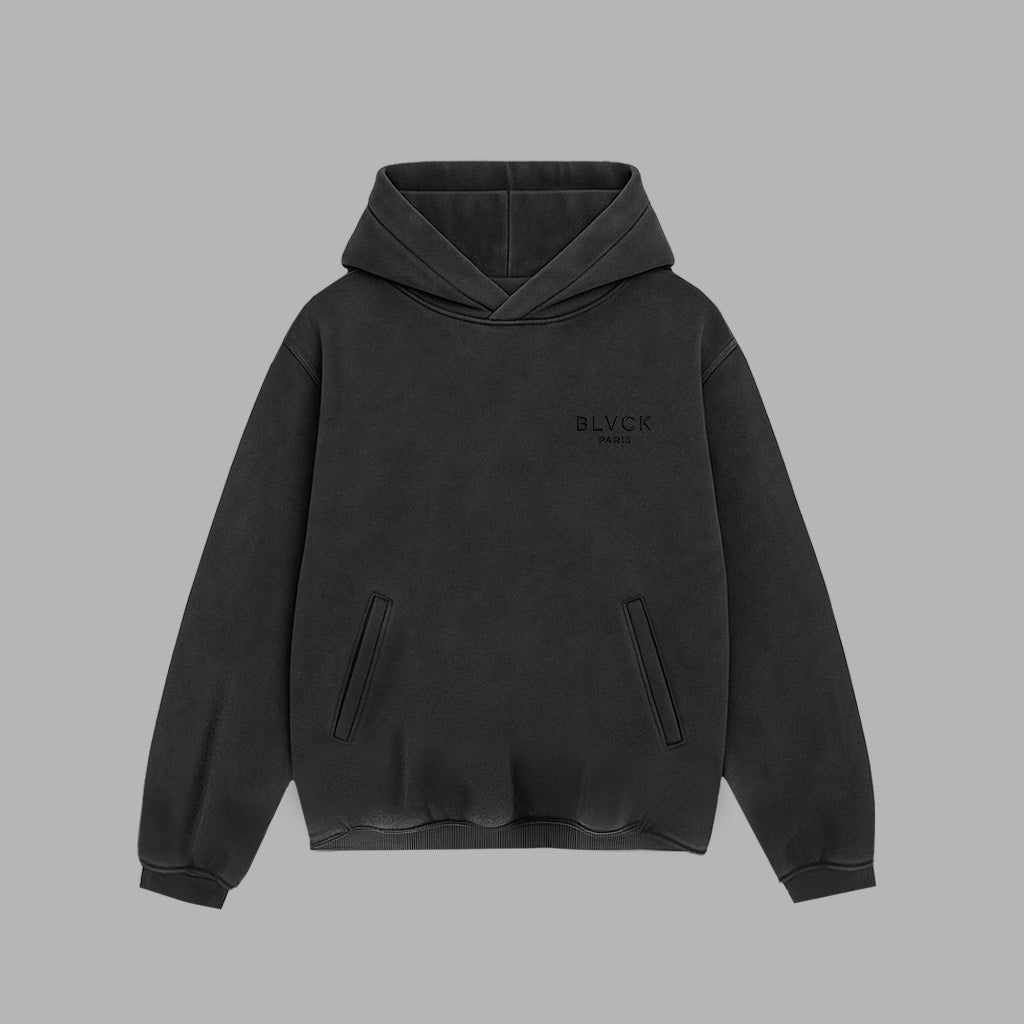 Acid Wash Hoodie Black