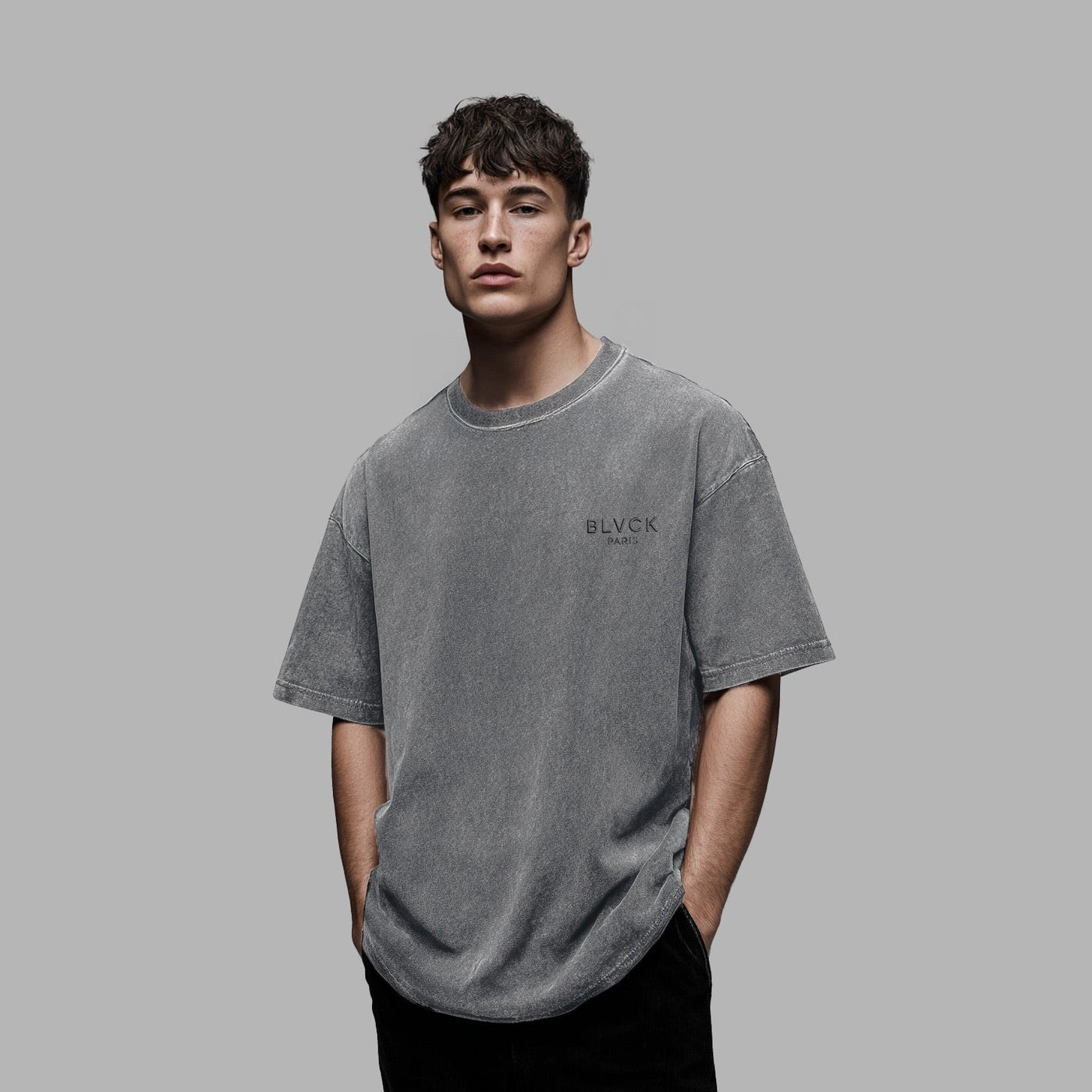 Acid Wash Tee 'Light Grey'